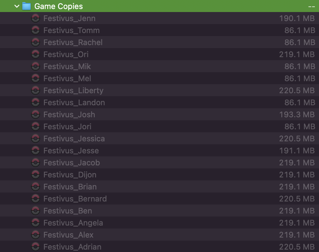 Individualized Copies of the game